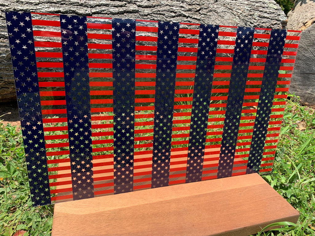 PatternPly® Scattered US Flag REPEATING sheet showing the pattern