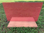 PatternPly® Scattered Red Plaid sheet showing the pattern