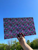PatternPly® Transparent Stained Glass Roses sheet showing the pattern