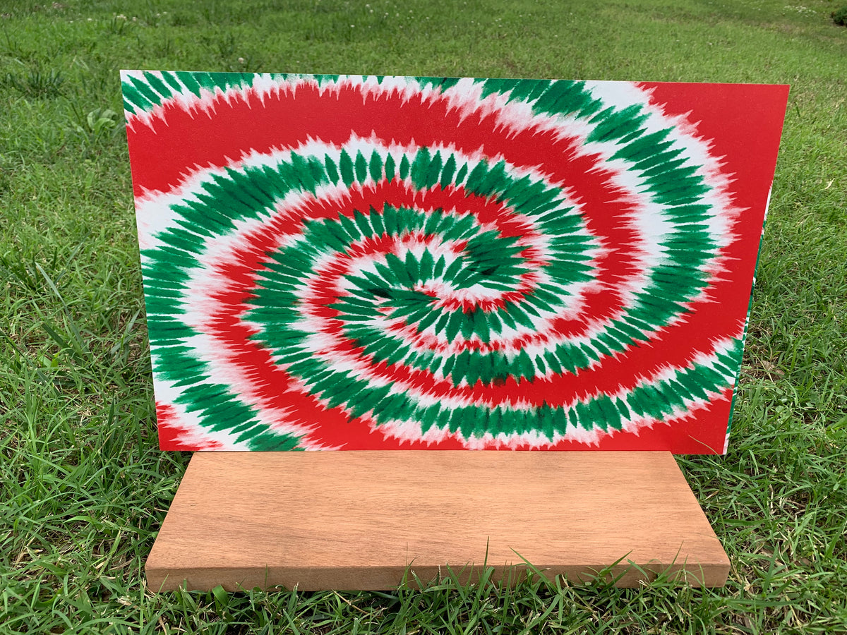 PatternPly® Full Coverage Christmas Tie Dye sheet showing the pattern