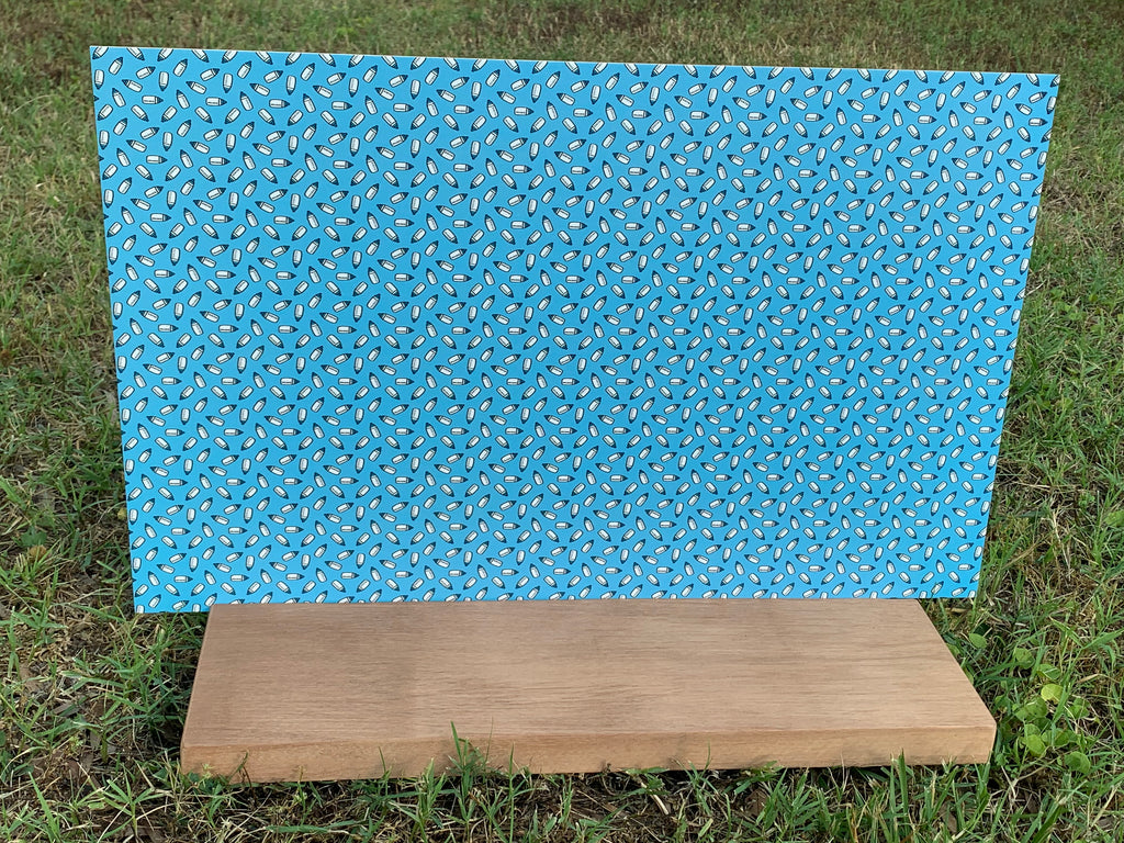 PatternPly® Full Coverage Blue Baby Bottles sheet showing the pattern