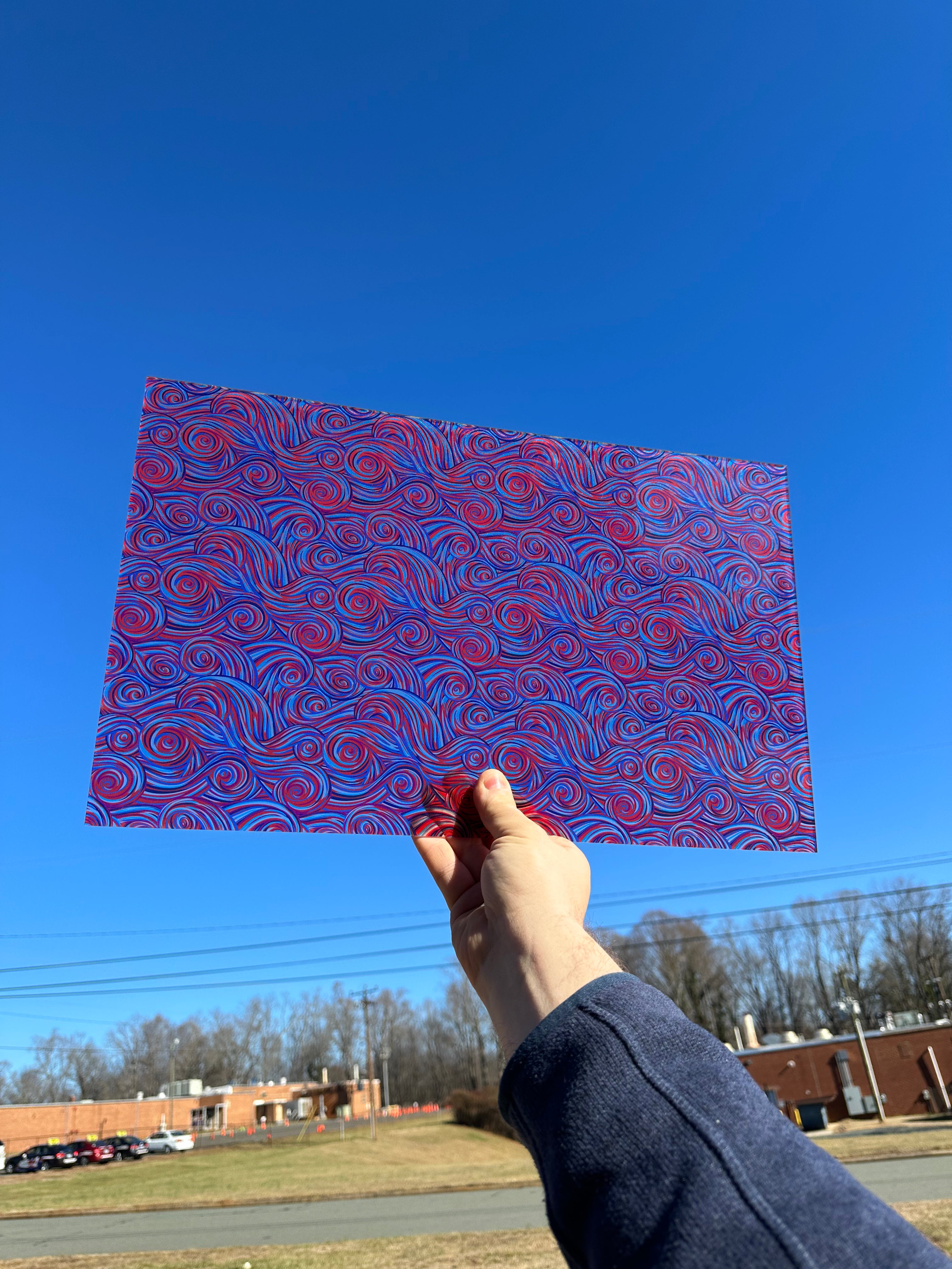 PatternPly® Transparent Patriotic Swirls sheet showing the pattern