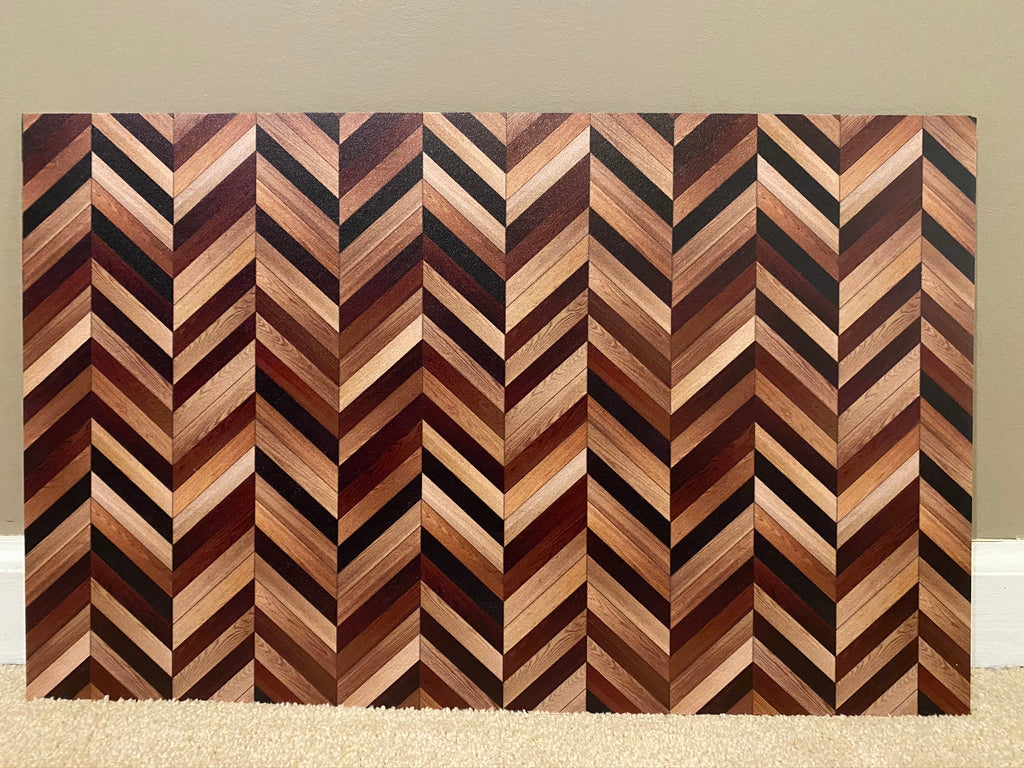 PatternPly® Full Coverage Natural Herringbone sheet showing the pattern
