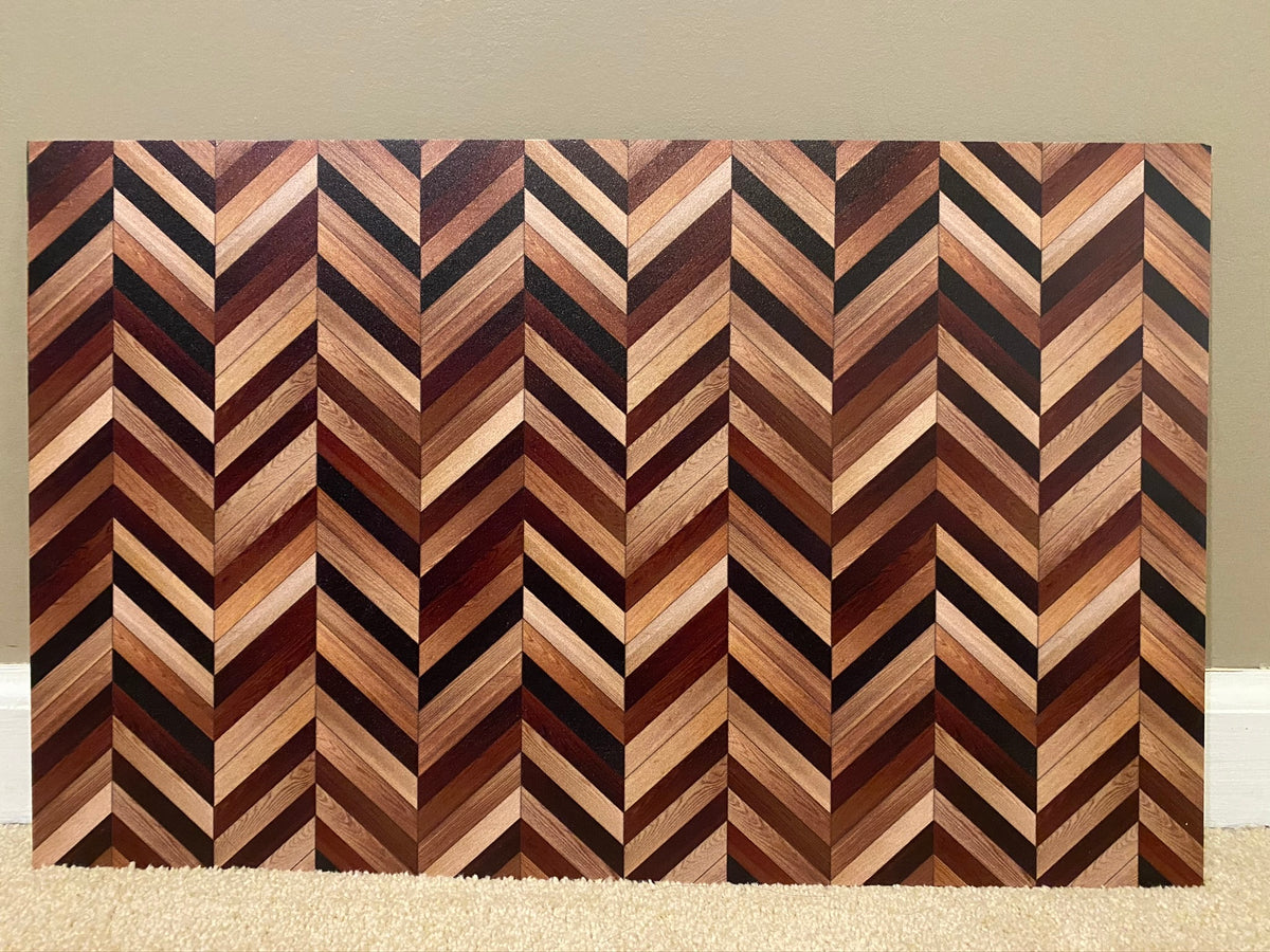 PatternPly® Full Coverage Natural Herringbone sheet showing the pattern