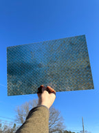 PatternPly® Transparent Rusted Diamond Plate sheet showing the pattern