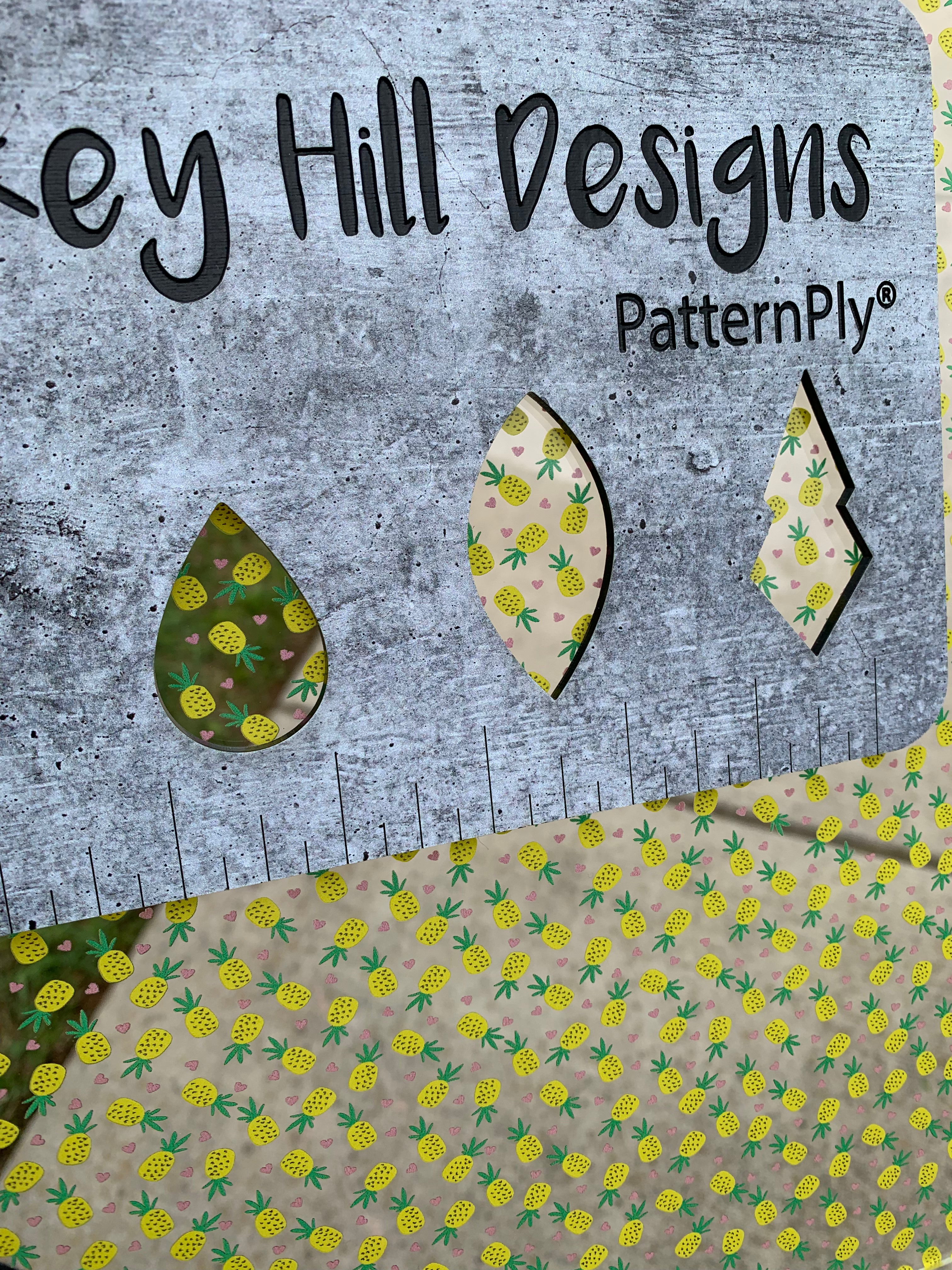 PatternPly® Scattered Pineapples and Hearts sheet showing the pattern