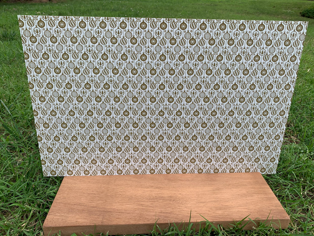 PatternPly® Full Coverage Gold Ornaments sheet showing the pattern