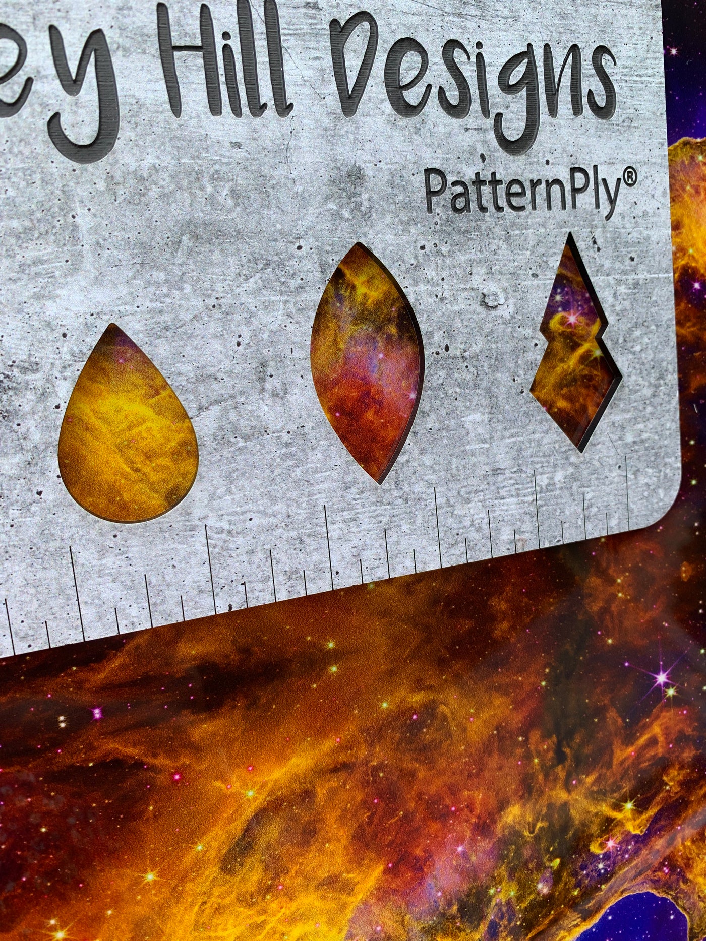 PatternPly® Acrylic Mini Golden Cosmic Cliffs, Two Sided on Clear