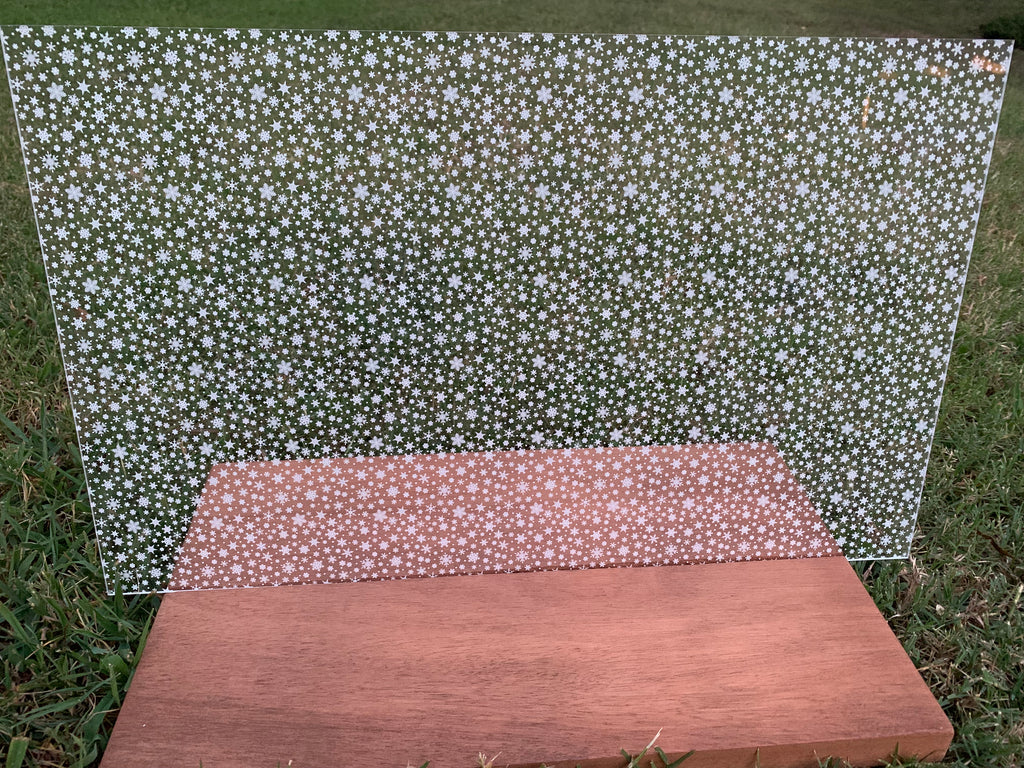 PatternPly® Scattered Mini Snowflakes sheet showing the pattern