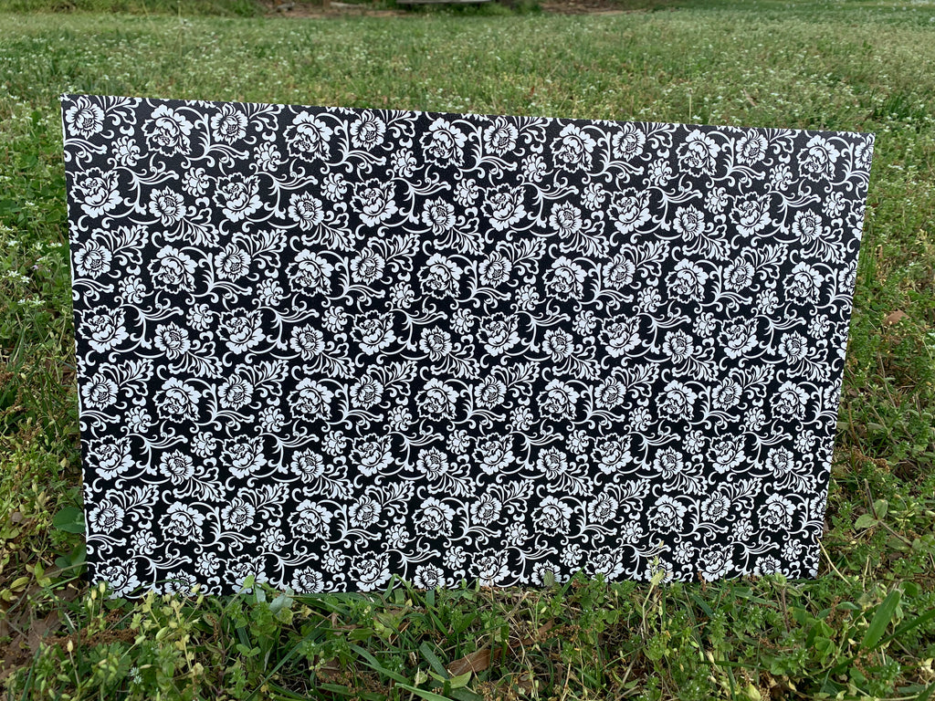 PatternPly® Full Coverage Black and White Filigree sheet showing the pattern