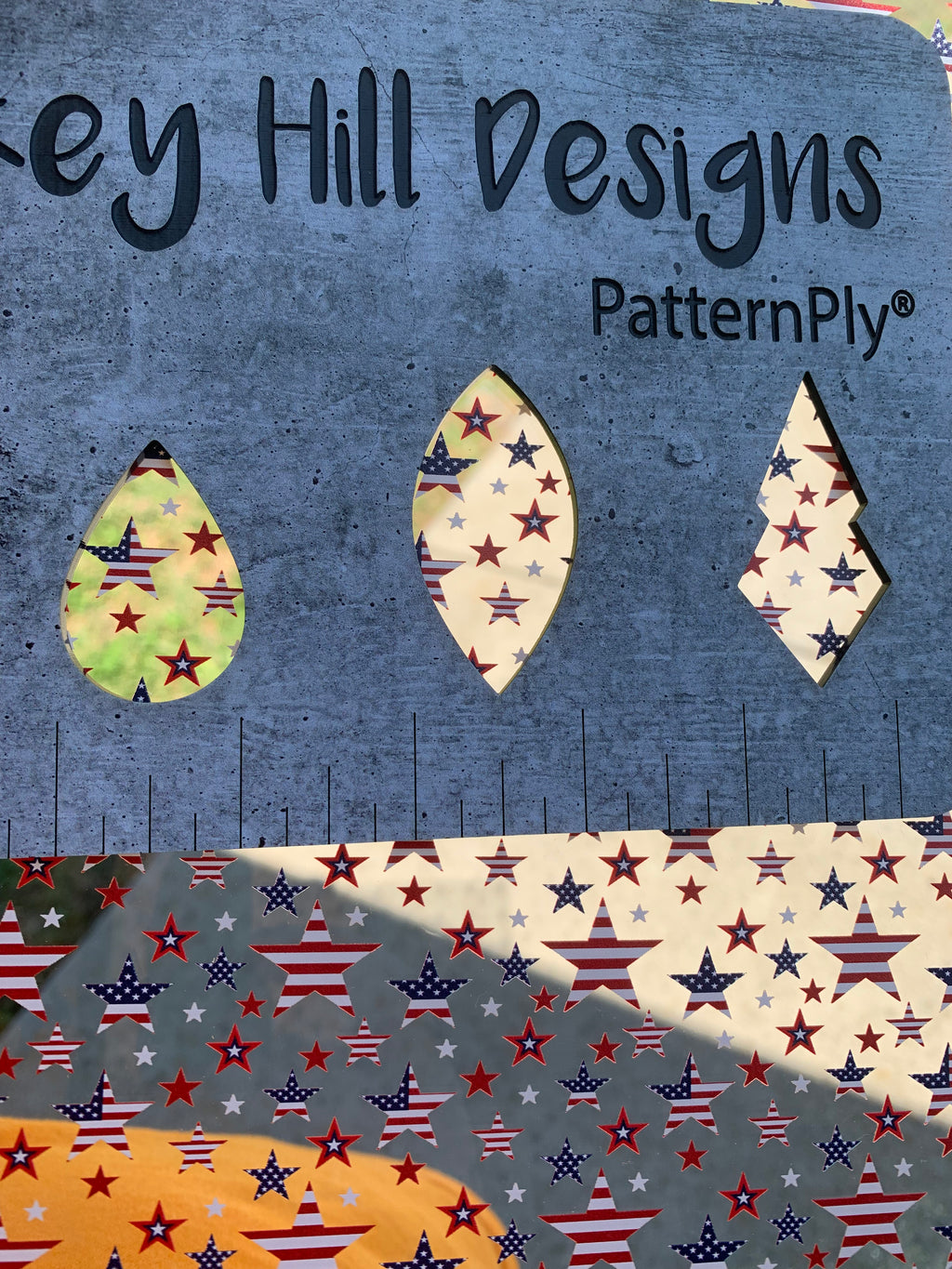 PatternPly® Scattered Mini Patriotic Stars sheet showing the pattern