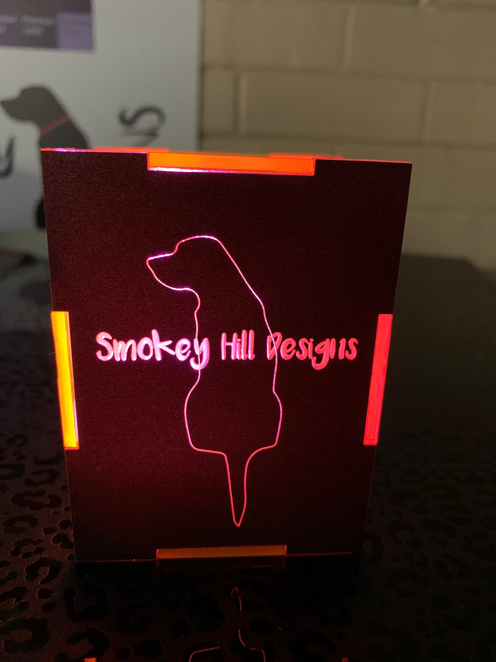 PatternPly® Acrylic Solid Black on Pink (Fluorescent), one sided for backlighting sheet