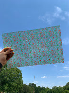 PatternPly® Transparent Light Green, Red, and White Stained Glass sheet showing the pattern
