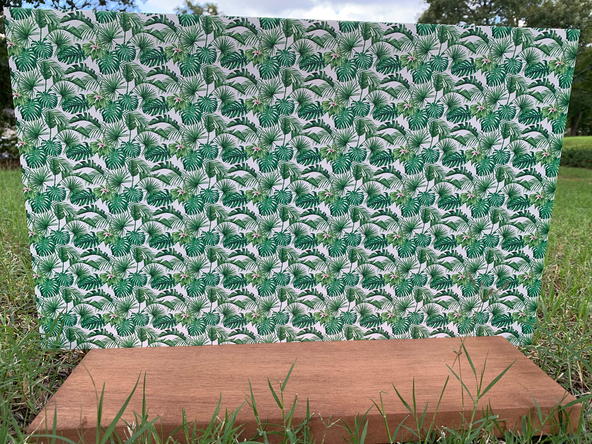 PatternPly® Full Coverage Tropical Leaves sheet showing the pattern