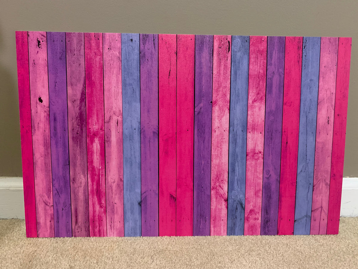 PatternPly® Full Coverage Pink and Purple Woods sheet showing the pattern