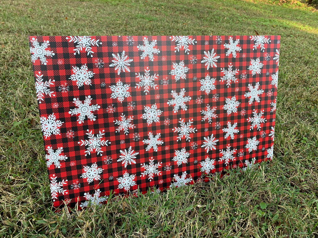 PatternPly® Full Coverage Red Snowflake Buffalo Plaid product photo 3