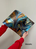 PatternPly® Transparent Blue and Gold Glitter* Paint Swirl product photo 3