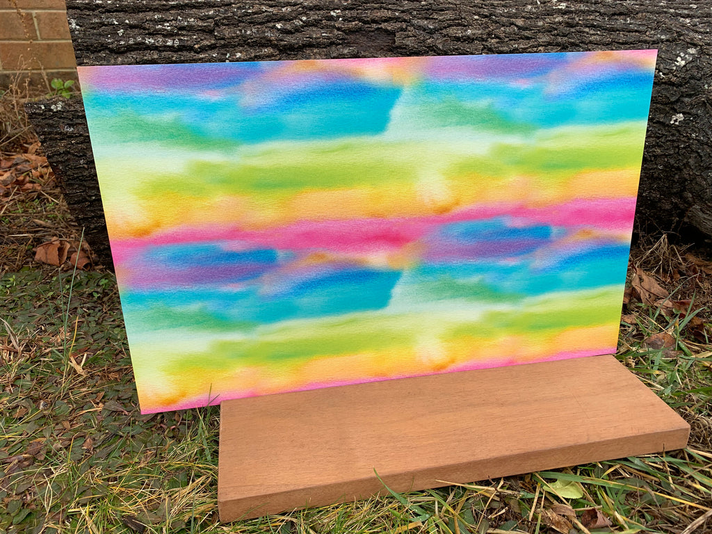 PatternPly® Full Coverage Rainbow Watercolor sheet showing the pattern