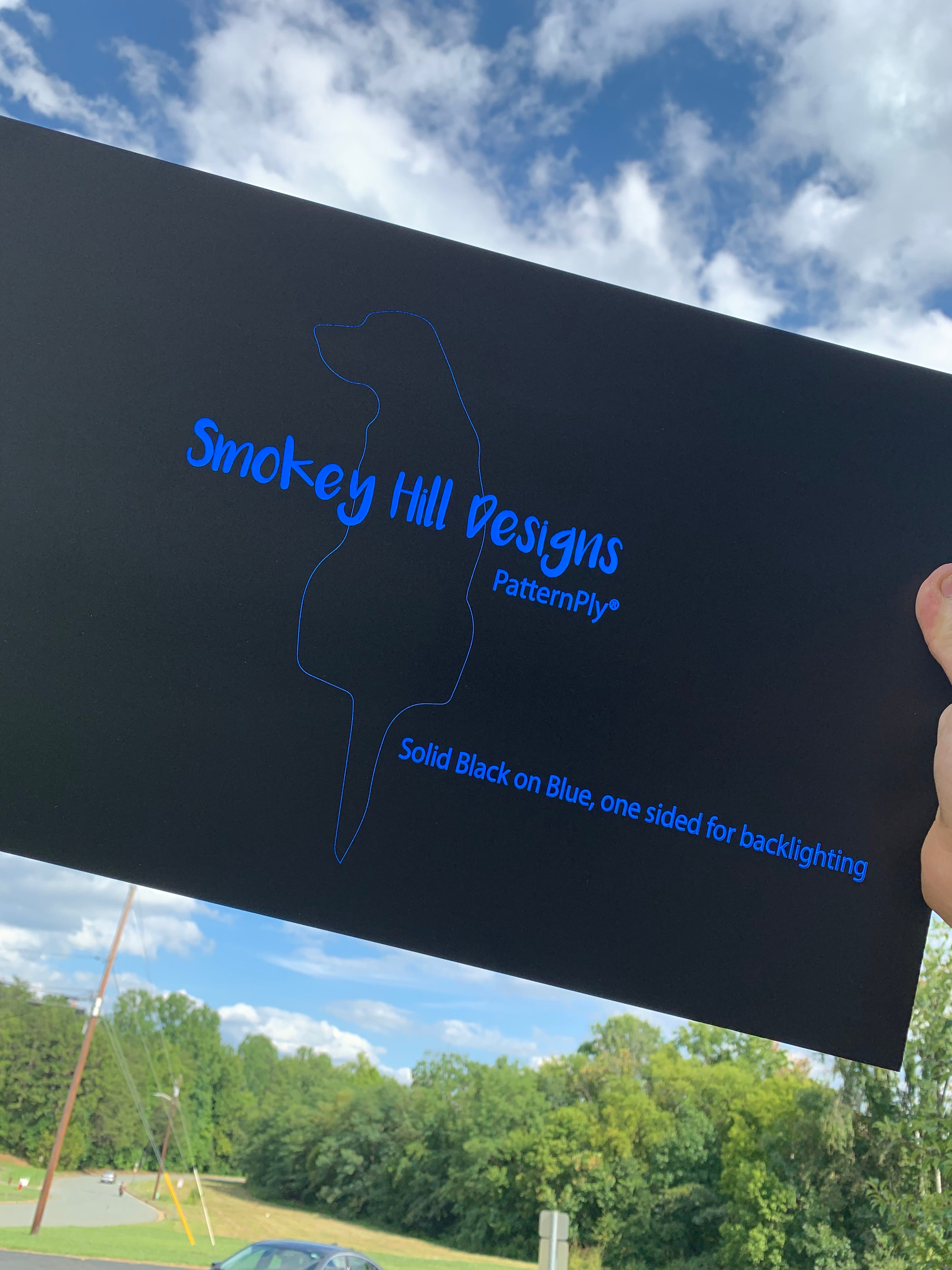 PatternPly® Acrylic Solid Black on Blue, one sided for backlighting sheet