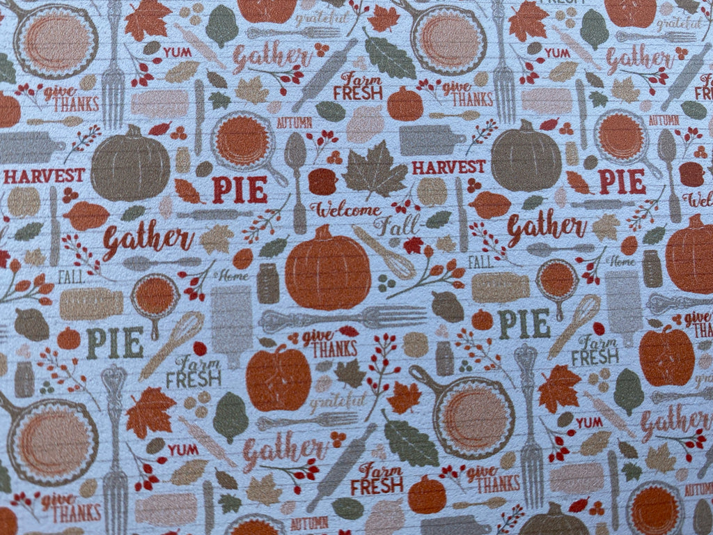 PatternPly® Full Coverage White Mini Thanksgiving sheet showing the pattern