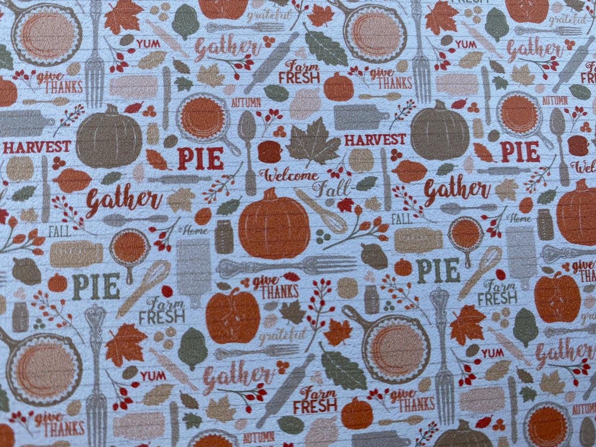 PatternPly® Full Coverage White Mini Thanksgiving sheet showing the pattern