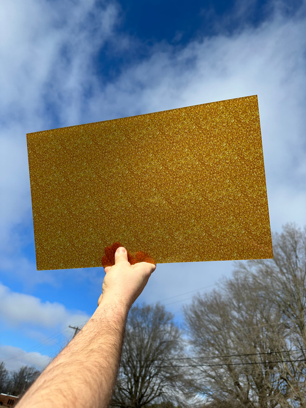 PatternPly® Transparent Gold Glitter* sheet showing the pattern