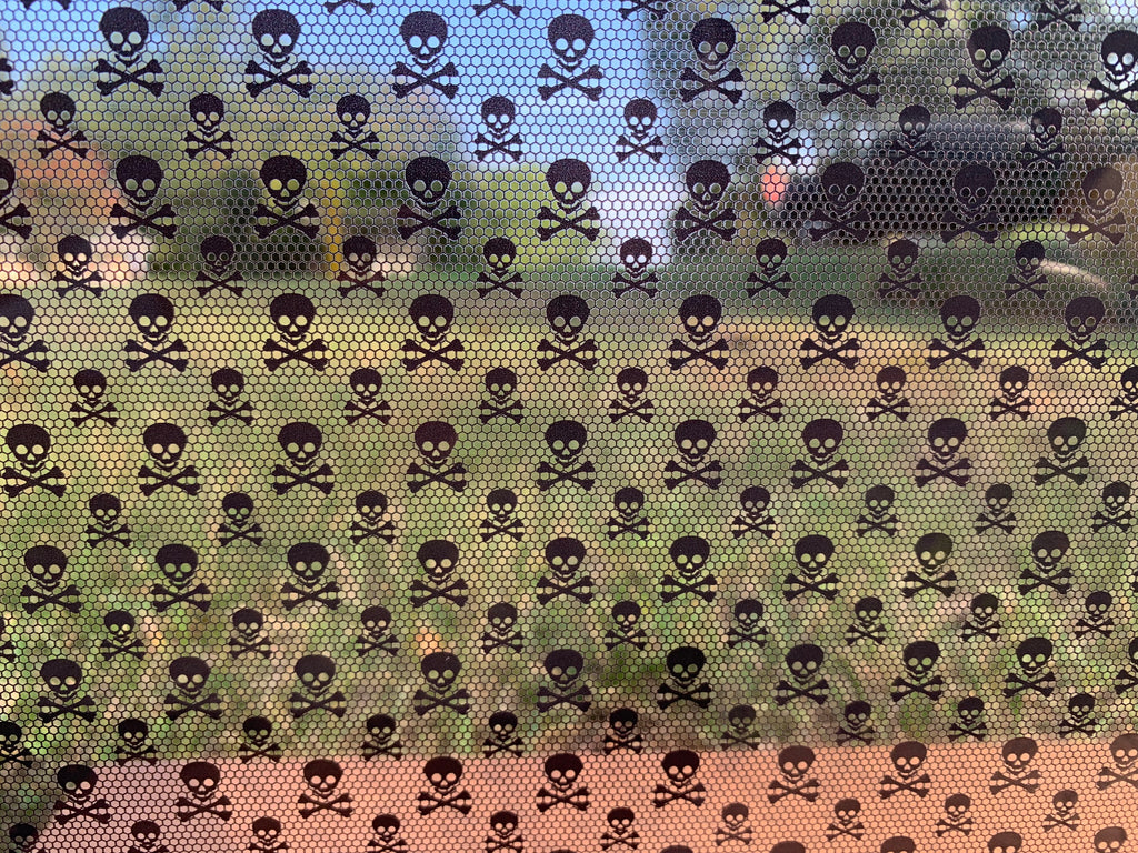 PatternPly® Scattered Lace Skulls sheet showing the pattern