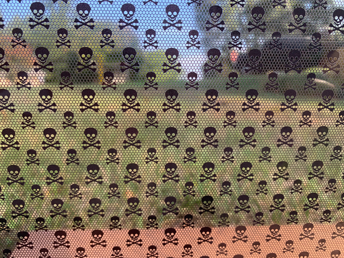 PatternPly® Scattered Lace Skulls sheet showing the pattern