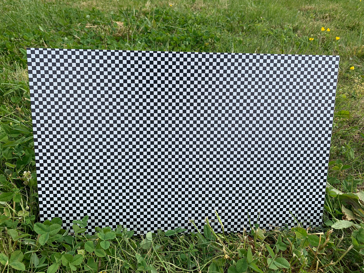 PatternPly® Full Coverage Black and White Checkerboard sheet showing the pattern