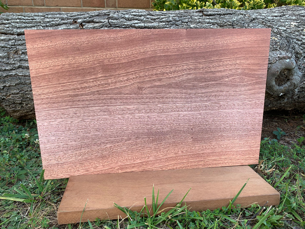 PatternPly® Full Coverage Faux Unfinished Mahogany sheet showing the pattern