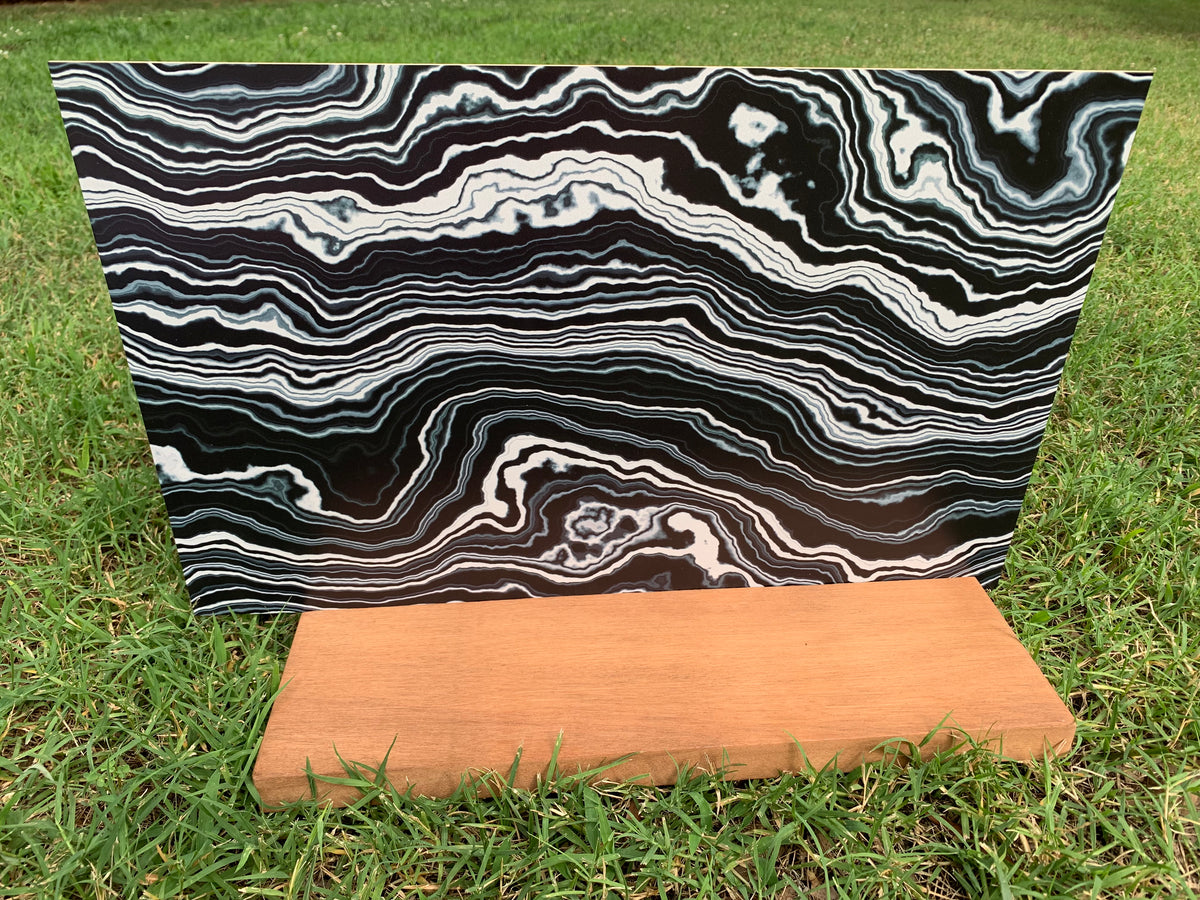 PatternPly® Full Coverage Black and White Onyx sheet showing the pattern