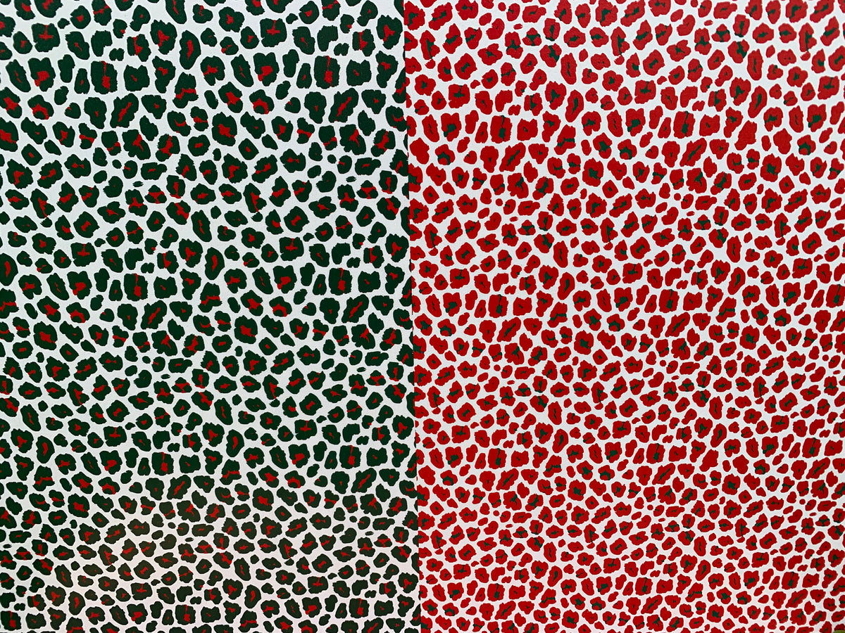 PatternPly® Full Coverage Christmas Leopard Duo sheet showing the pattern