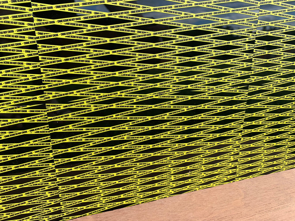 PatternPly® Acrylic Textured Micro Crime Scene Tape on Black product photo 3