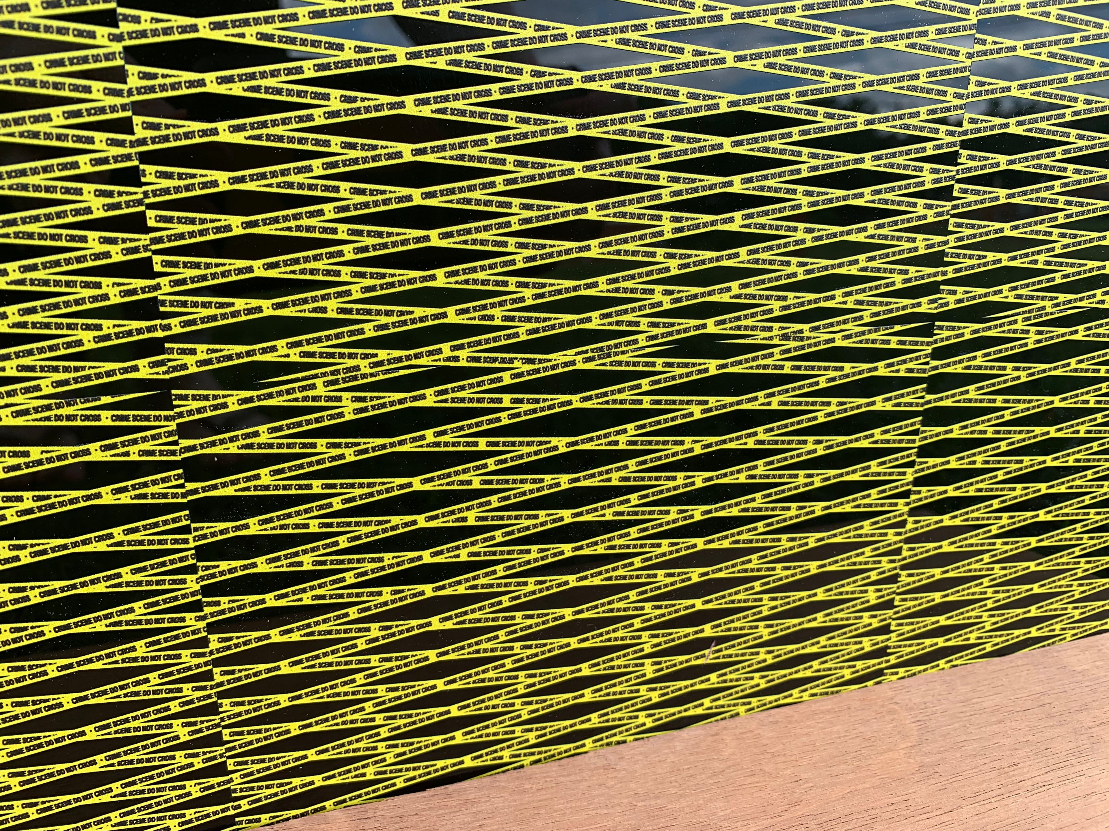 PatternPly® Acrylic Textured Micro Crime Scene Tape on Black product photo 3