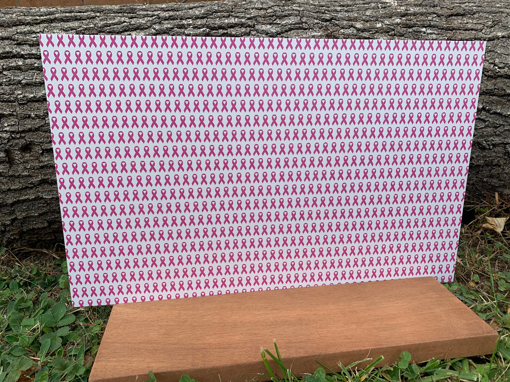 PatternPly® Full Coverage Pink Ribbons sheet showing the pattern
