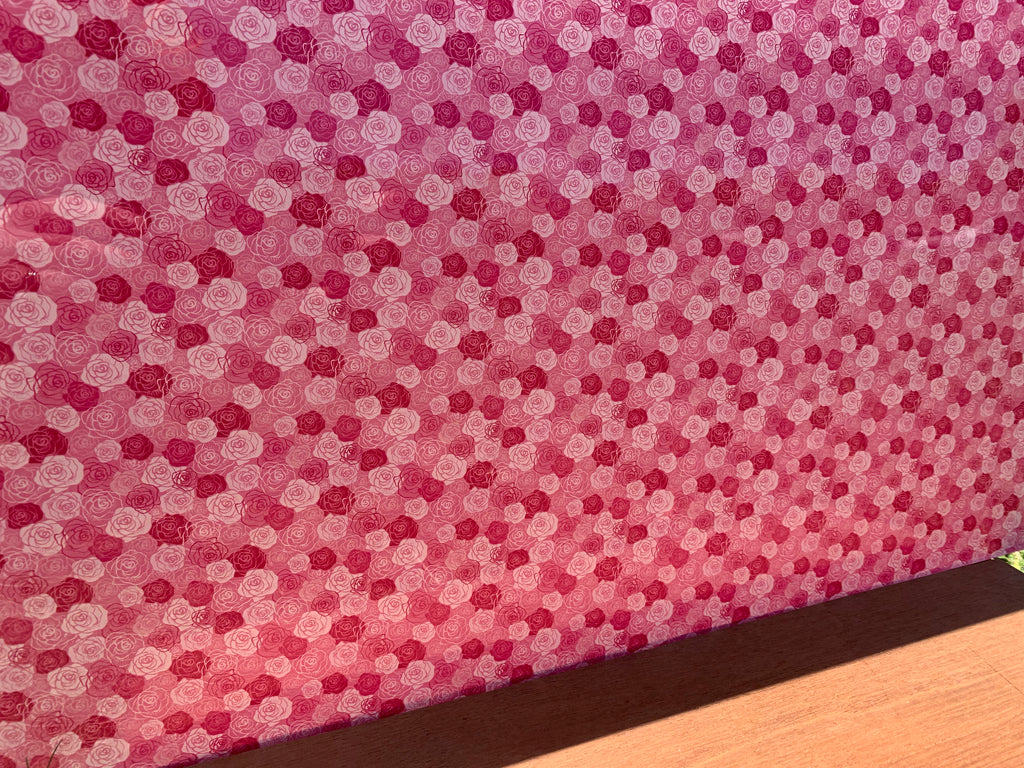 PatternPly® Full Coverage Mini Pink Roses sheet showing the pattern