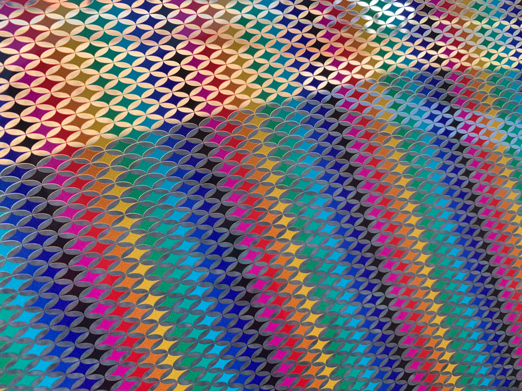 PatternPly® Scattered Rainbow Diamonds sheet showing the pattern