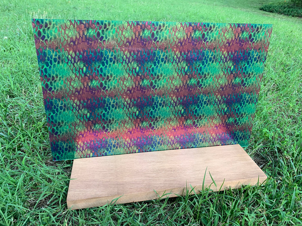 PatternPly® Transparent Snakeskin Rainbow sheet showing the pattern