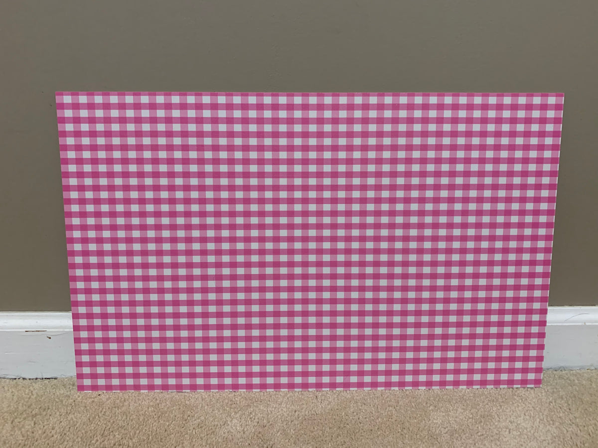 PatternPly® Full Coverage Pink Gingham sheet showing the pattern