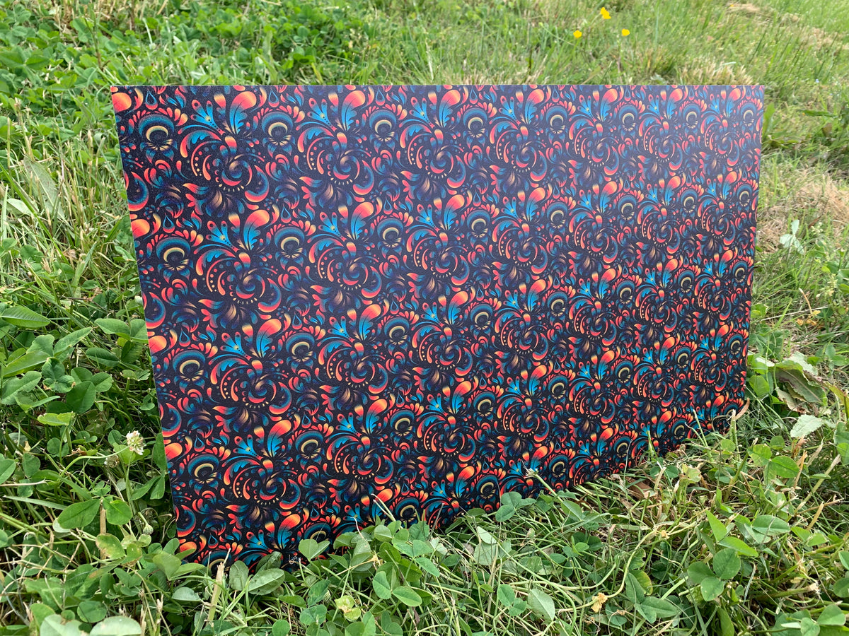 PatternPly® Full Coverage Orange and Blue Scrolls product photo 3