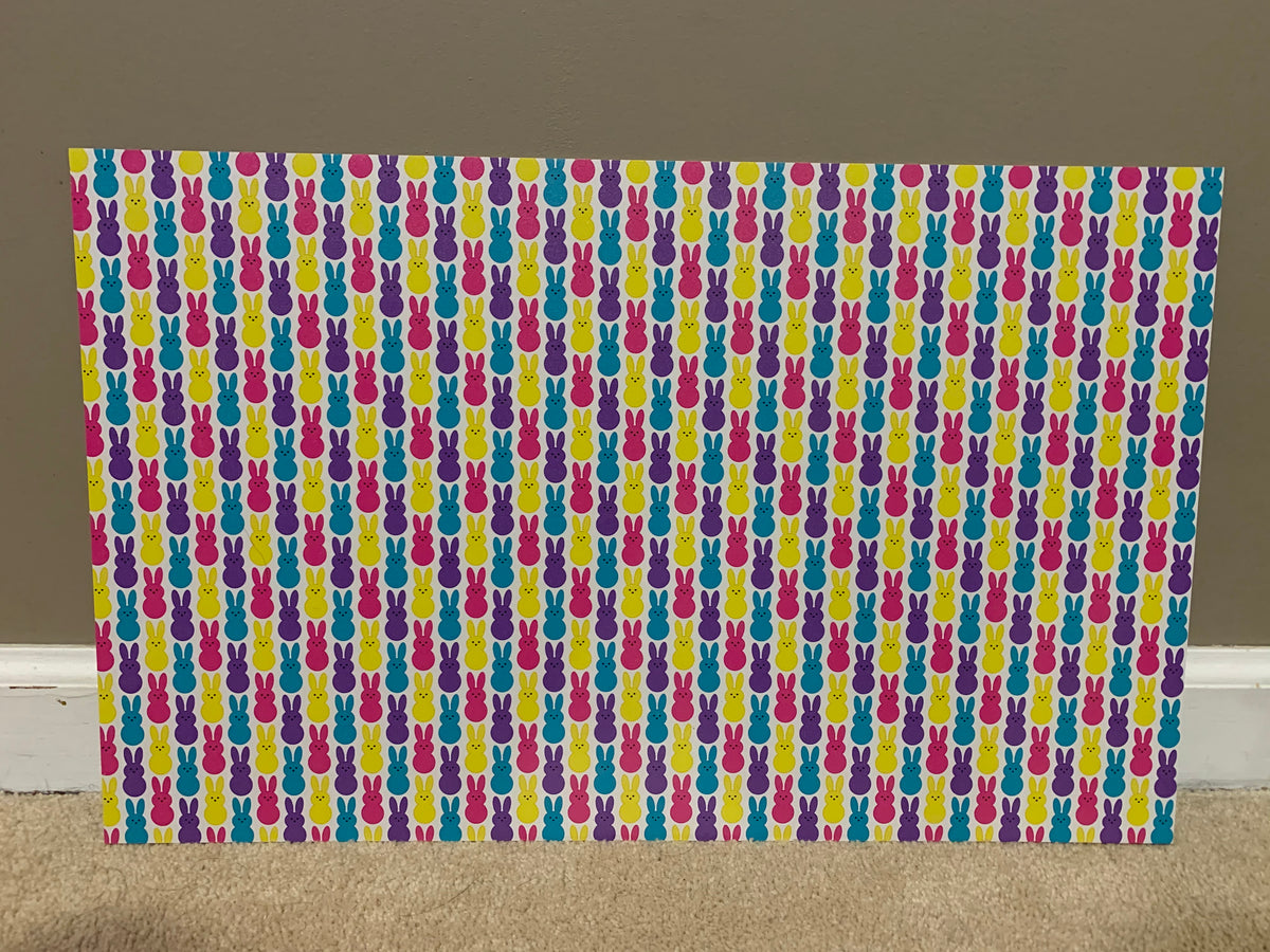 PatternPly® Full Coverage Marshmallow Bunnies sheet showing the pattern