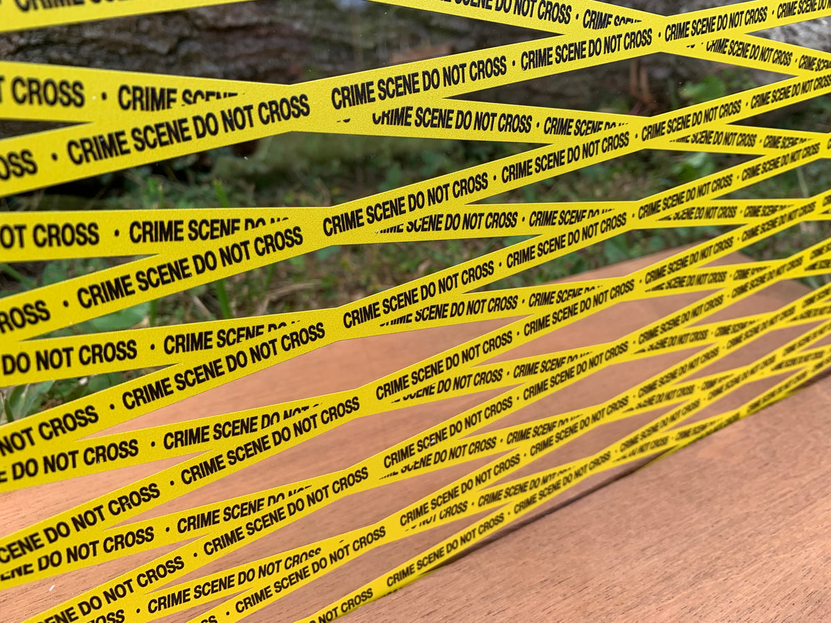 PatternPly® Scattered Crime Scene Tape sheet showing the pattern