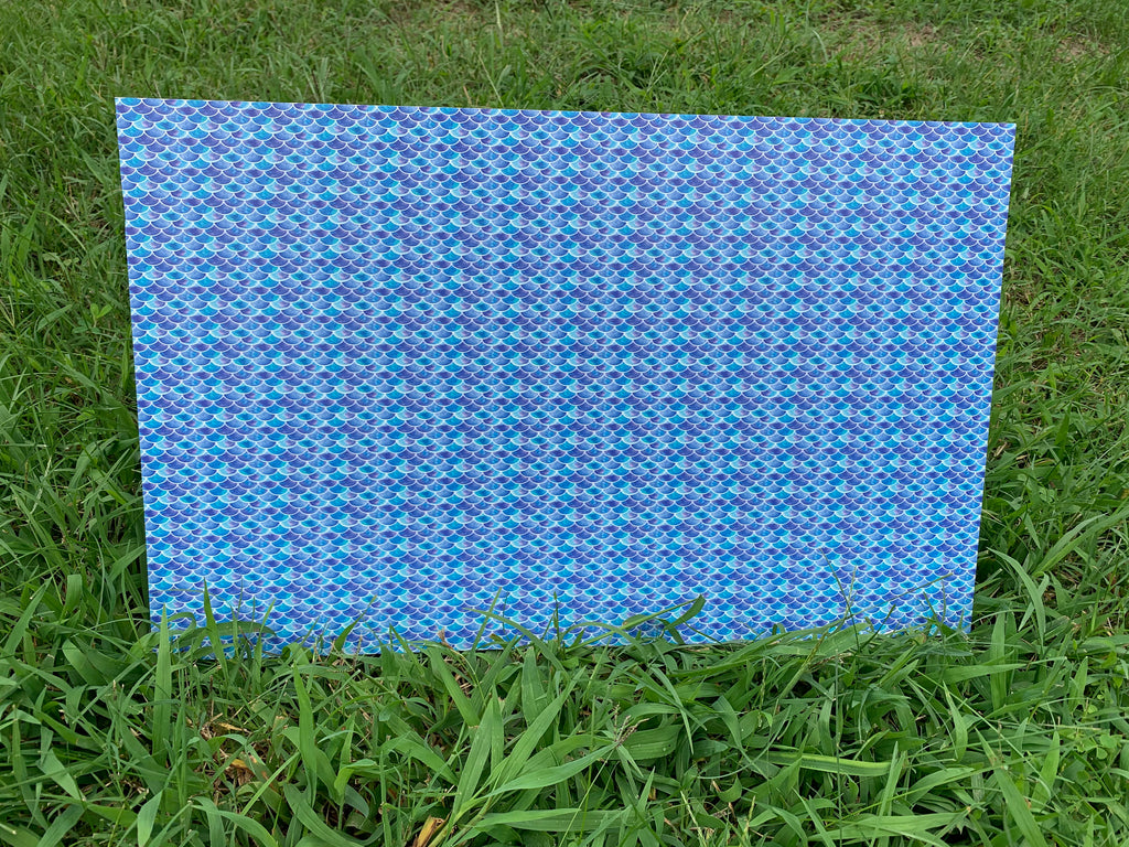 PatternPly® Full Coverage Mini Mermaid Scales sheet showing the pattern