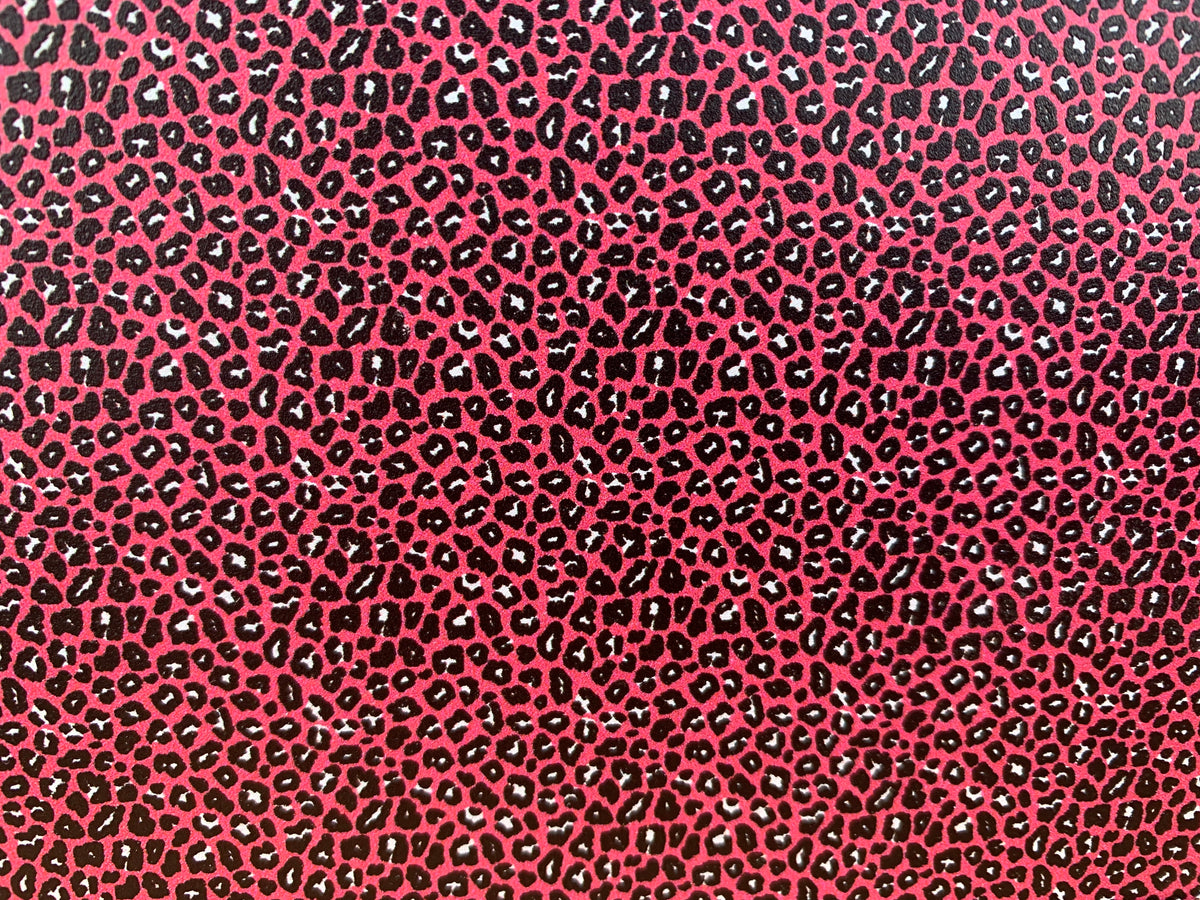 PatternPly® Full Coverage Micro Pink and Black Leopard sheet showing the pattern