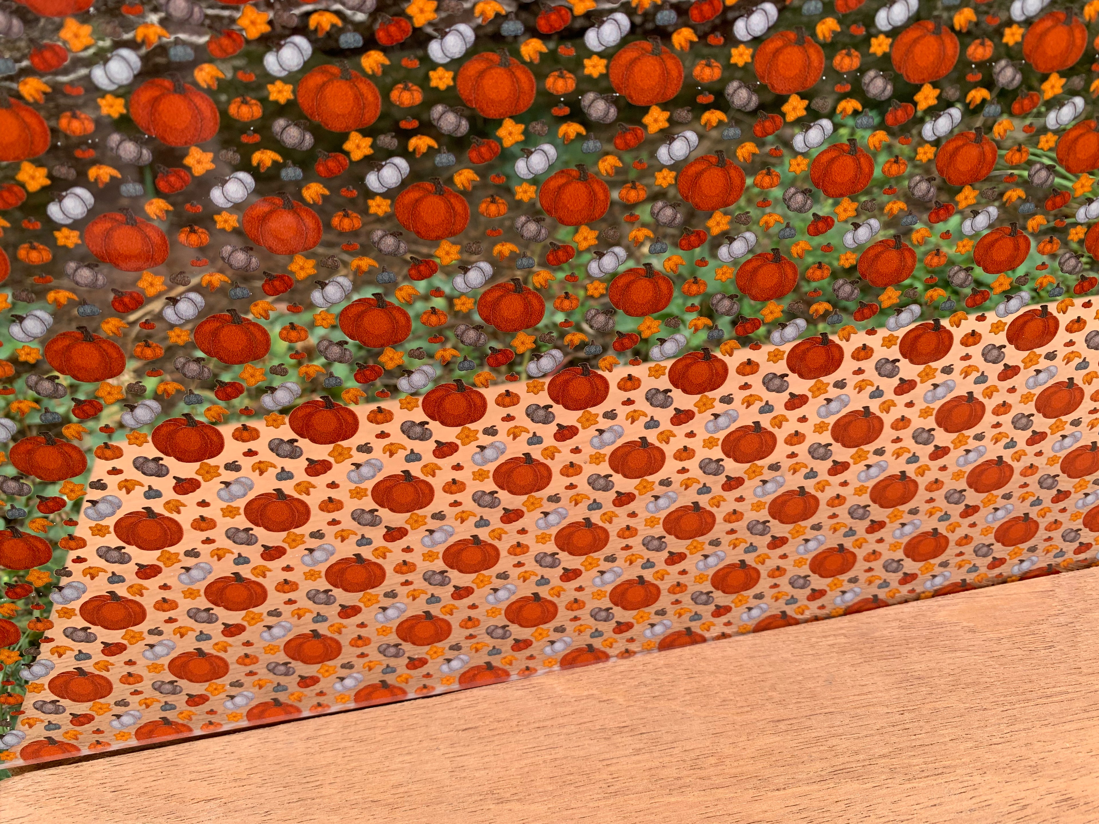 PatternPly® Scattered Gray and Orange Pumpkins product photo 2