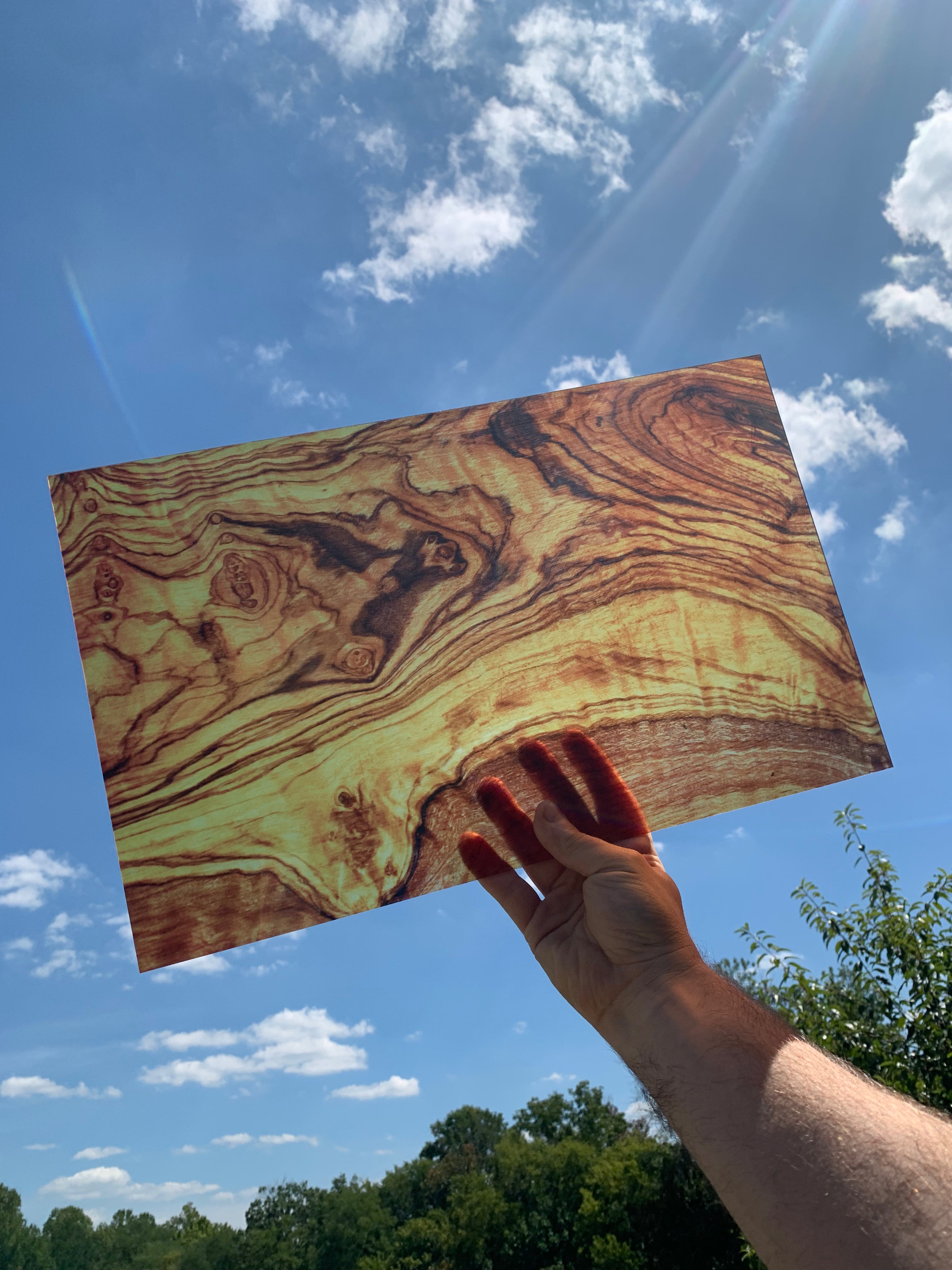 PatternPly® Transparent Olive Wood sheet showing the pattern