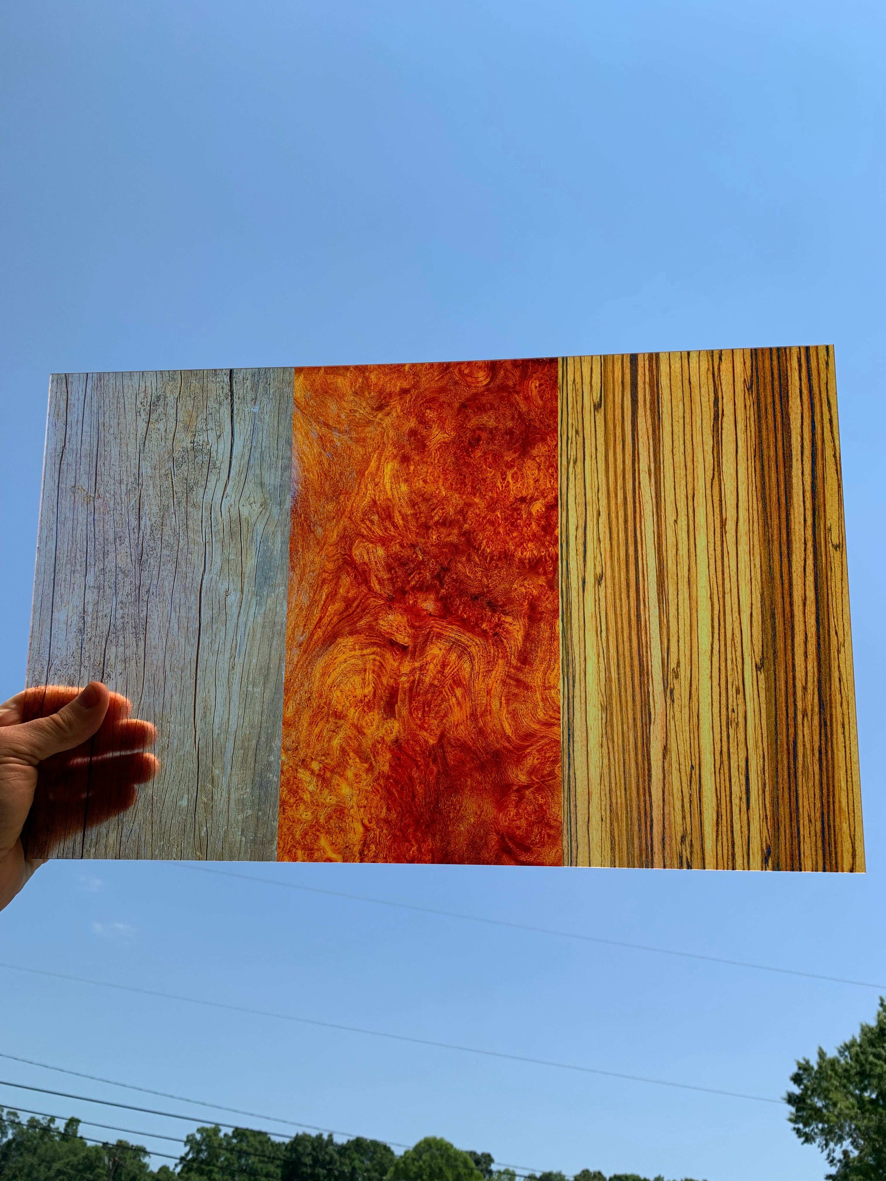 PatternPly® Transparent Wood Sampler: sampler sheet of small art scene designs
