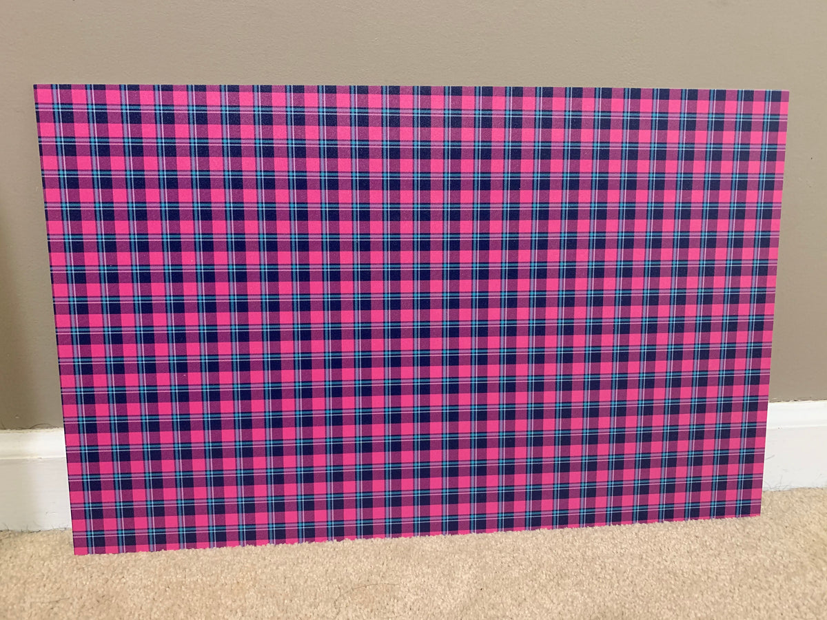 PatternPly® Full Coverage Pink Plaid sheet showing the pattern