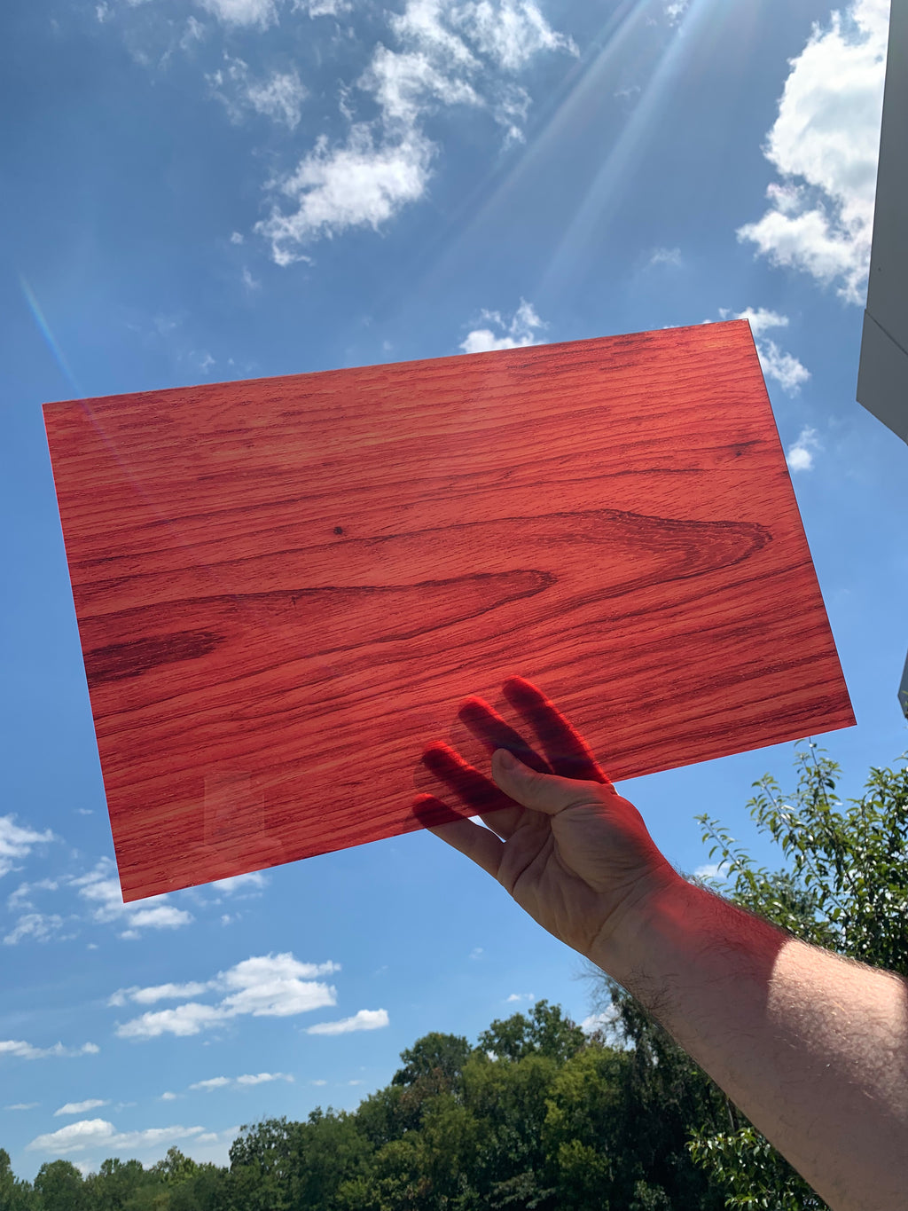 PatternPly® Transparent Padauk sheet showing the pattern