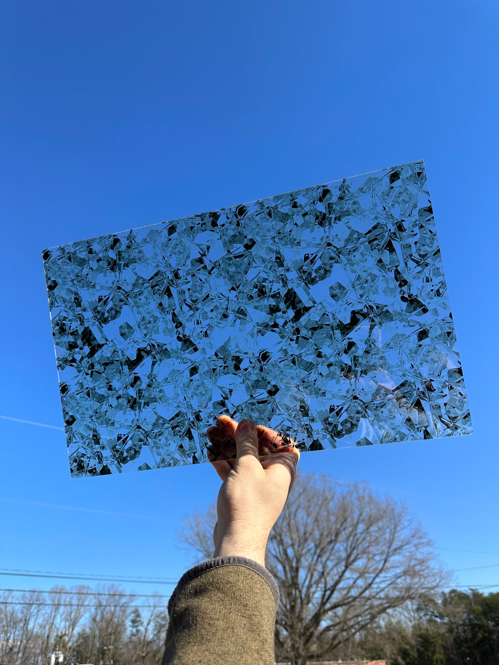 PatternPly® Transparent Silver Ice sheet showing the pattern